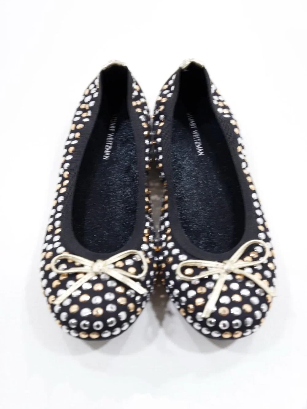 Stuart Weitzman Fannie Tara Black Silver & Gold Ballet Flats - Girls' 1